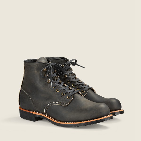 Red Wing Mens Blacksmith - 6-inch Rough & Tough Leather - Heritage Boots Dark Grey - 6487OEGID